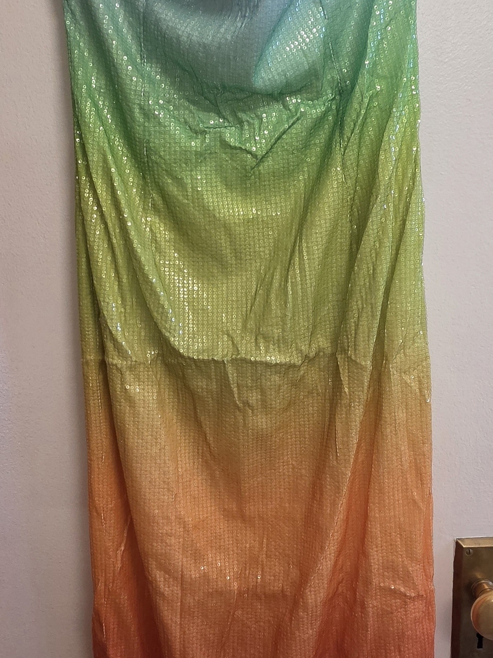 Rainbow Sequin Ombre Maxi Dress